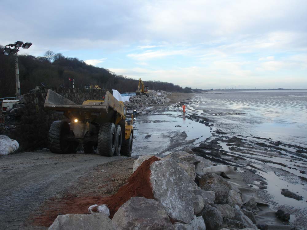 Mostyn, Flinthshire sea defence construction