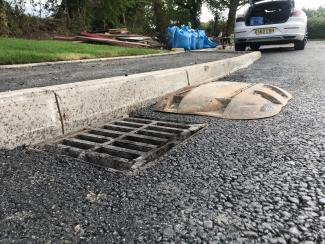 Armadillo gully grate following successful use