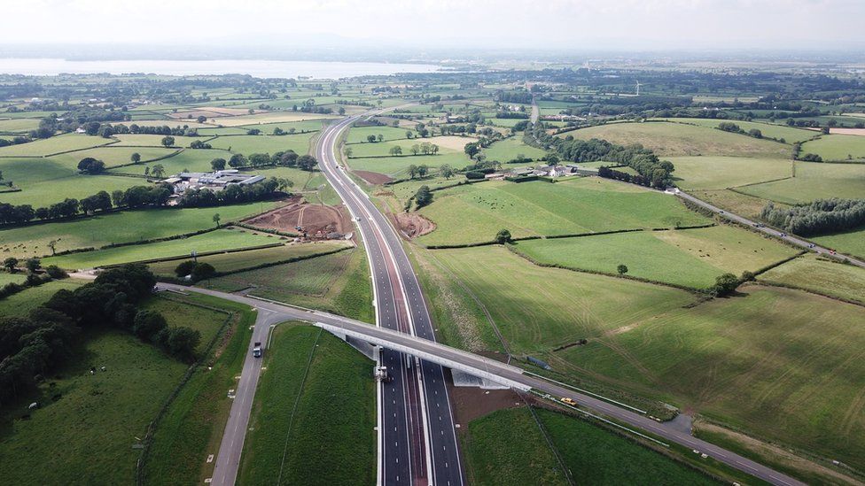 Aerial view of A6 between Randalstown and Toomebridge - Copyright Department for Infrastructure