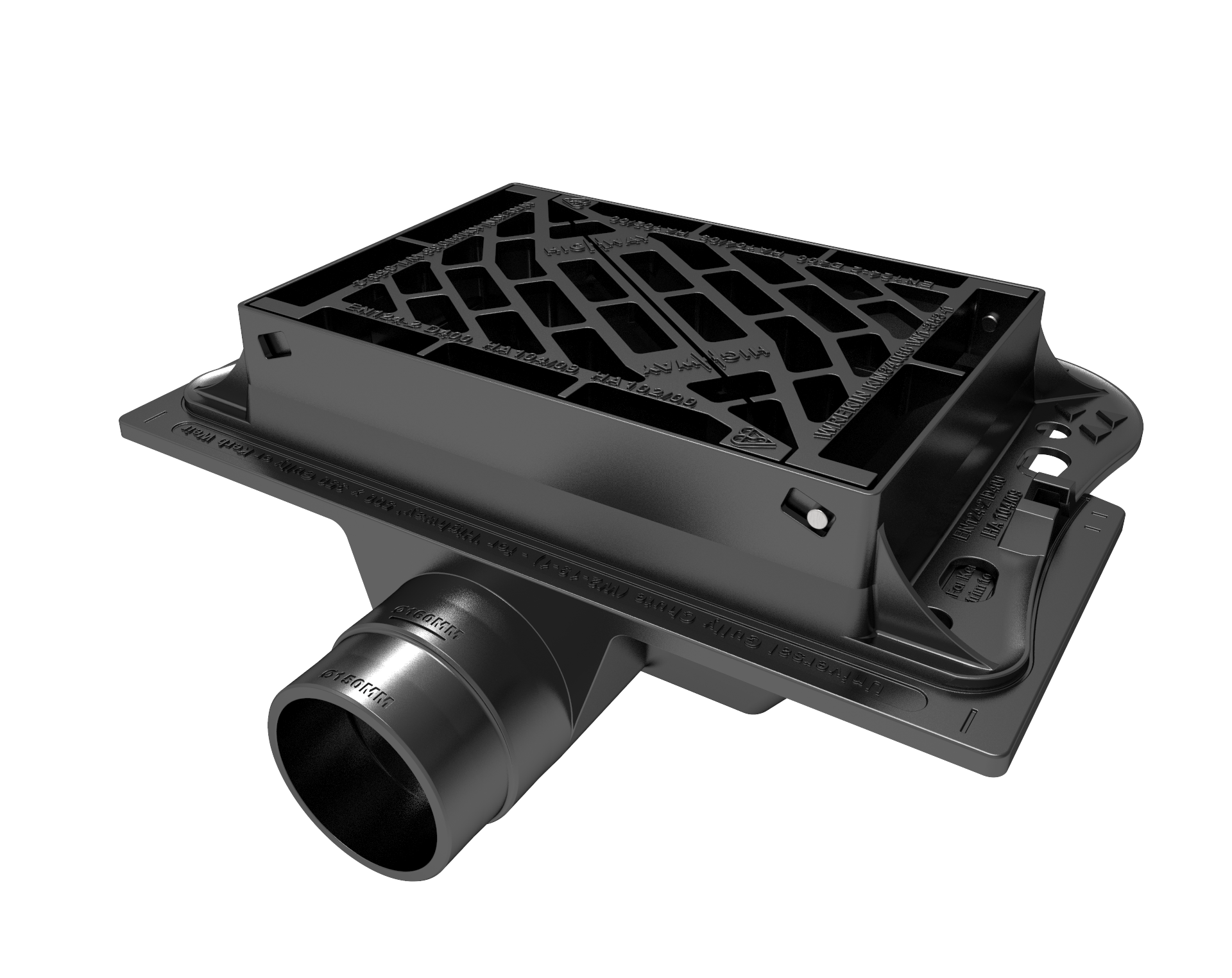 D400 Gully chute connector with highway gully grating