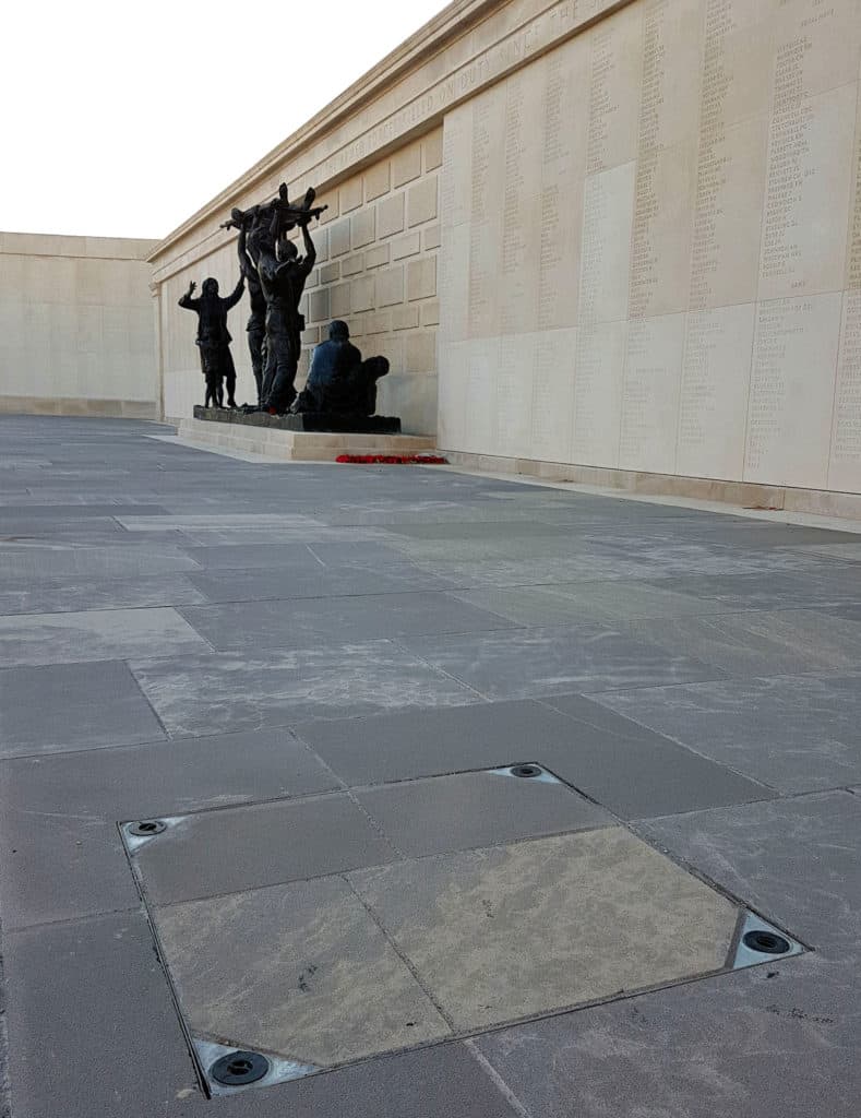 Steel infill covers at National Memorial Arboretum