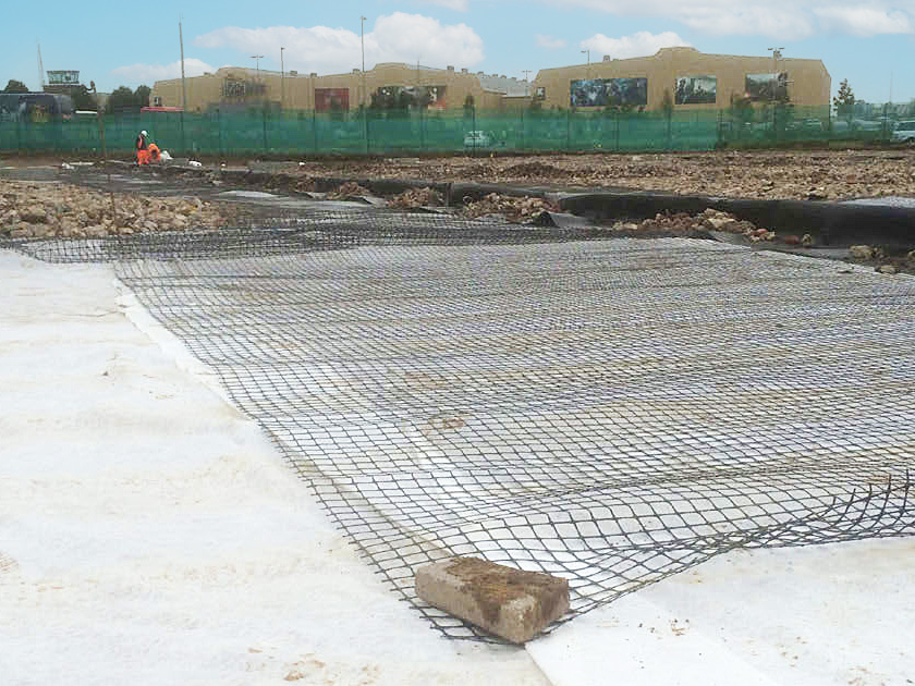 Warner Brothers Studio geogrid installation