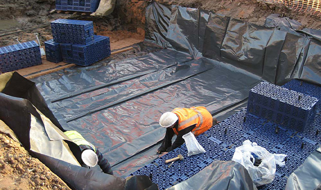 HDPE being used on construction project