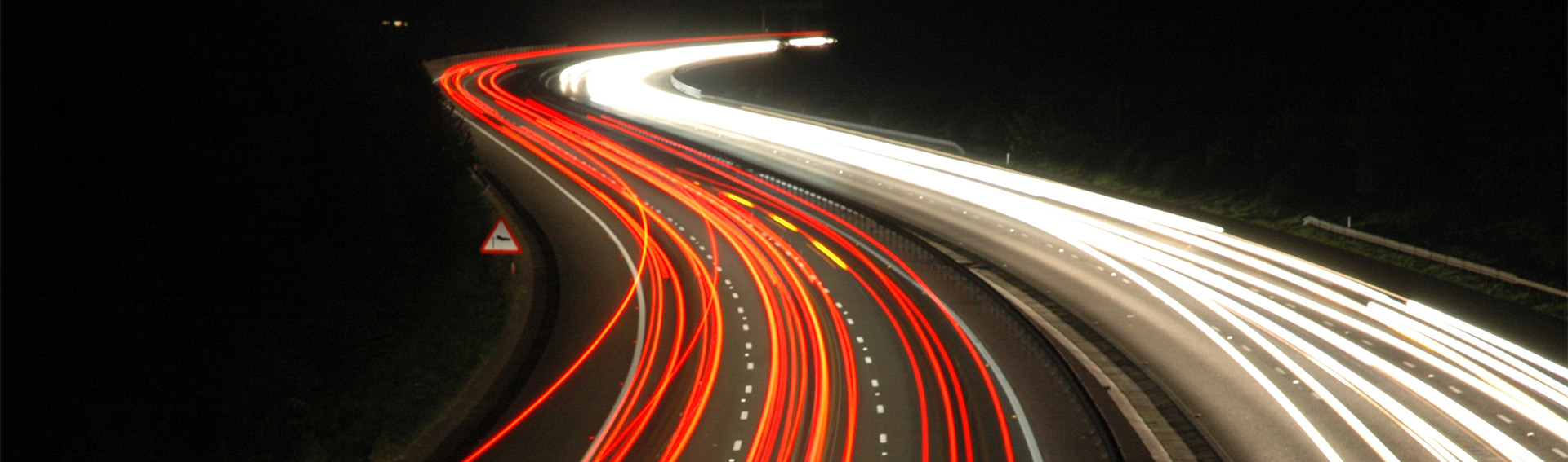 Highway road with light exposure