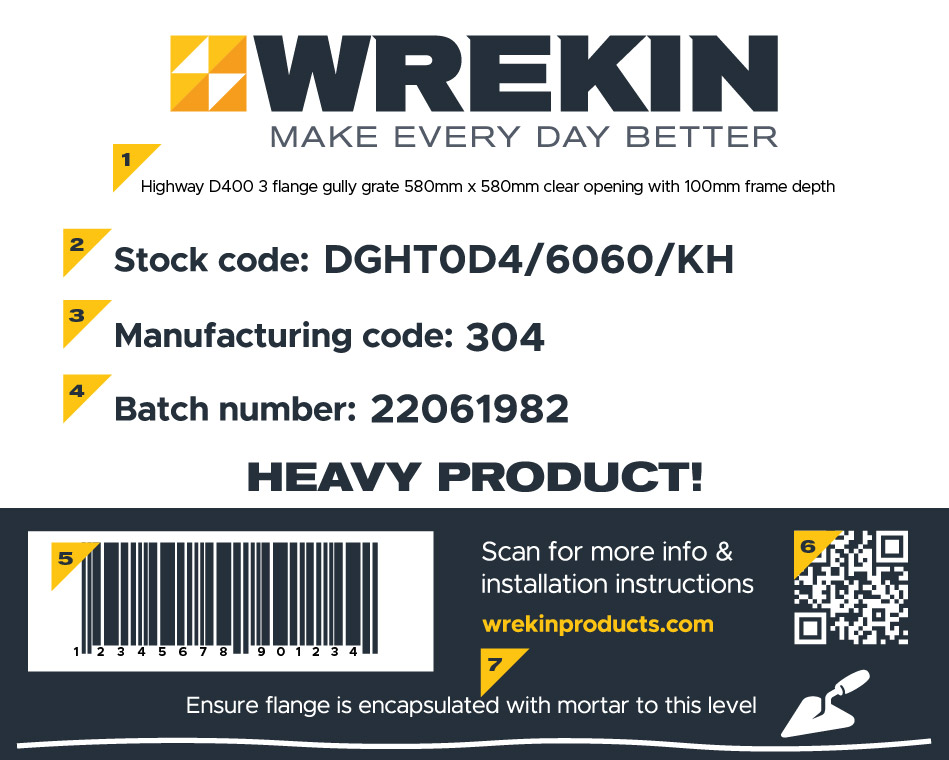 An example of the label used on our ductile iron products