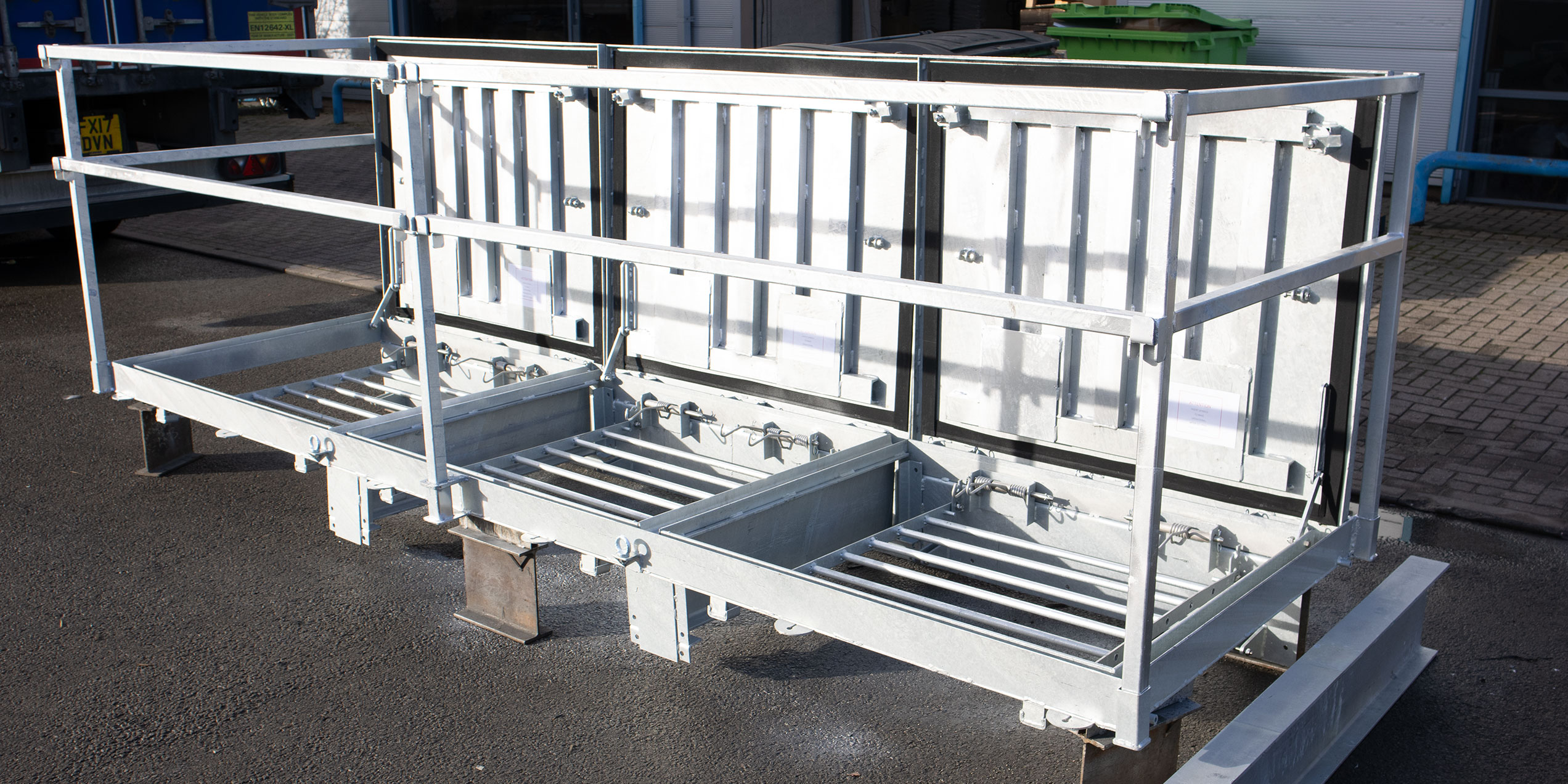 Bespoke steel access cover prior to installation at Herring Bridge, Great Yarmouth