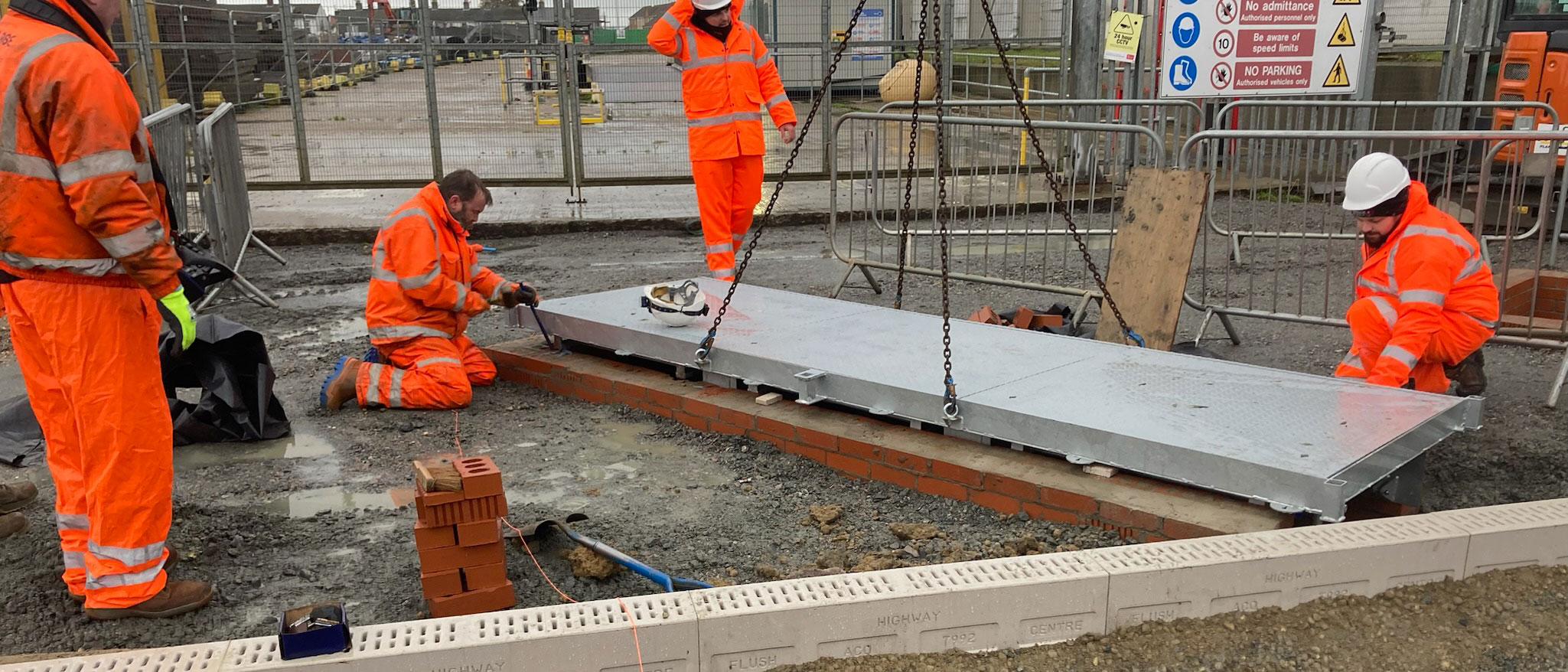 Wrekin's Bespoke Steel Installation Team work on an access cover installation