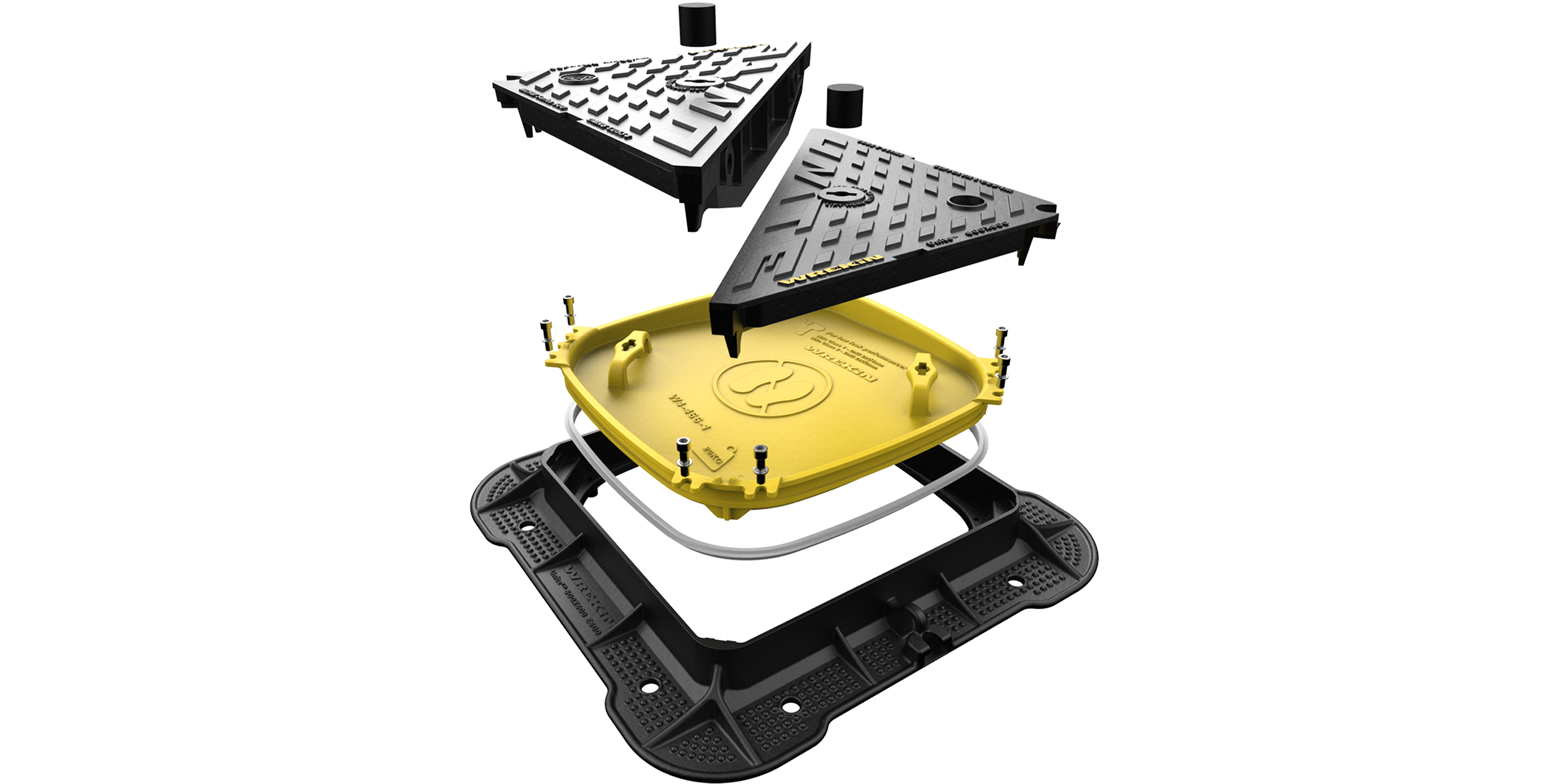 High pressure, no-leak sealing plate (yellow for illustrative purposes only)