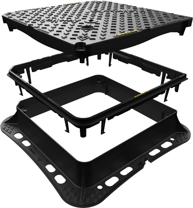 Clicklift exploded view with a Highway access cover and frame