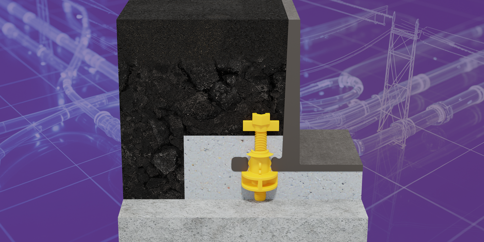Cross section of a Pulse inverted T-flange with a ScrewLift installed (only available on E600 variants)
