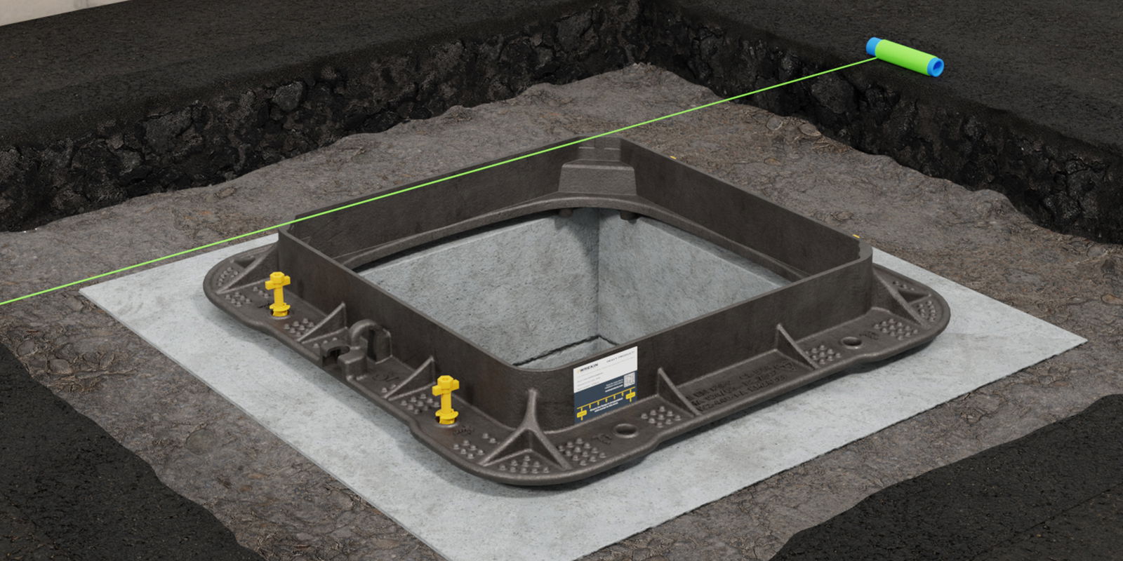 ScrewLift installation using string line to match surrounding level