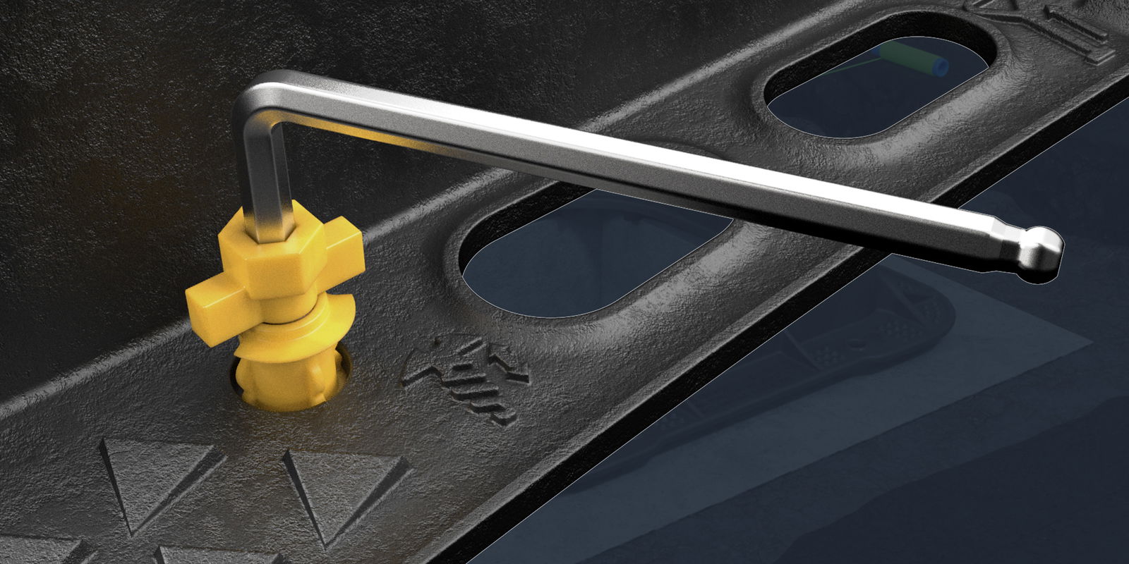 Using an Allen key to raise a frame