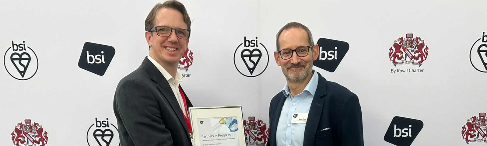Simon Gibson, Technical Director receives the BSI 30 year of Kitemark award