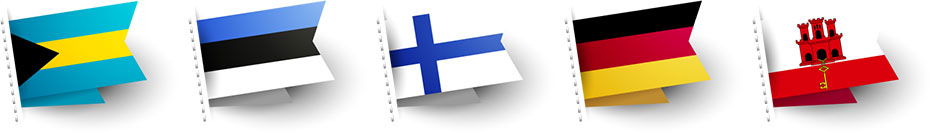 Bahamas, Estonia, Finland, Germany, Gibraltar flags