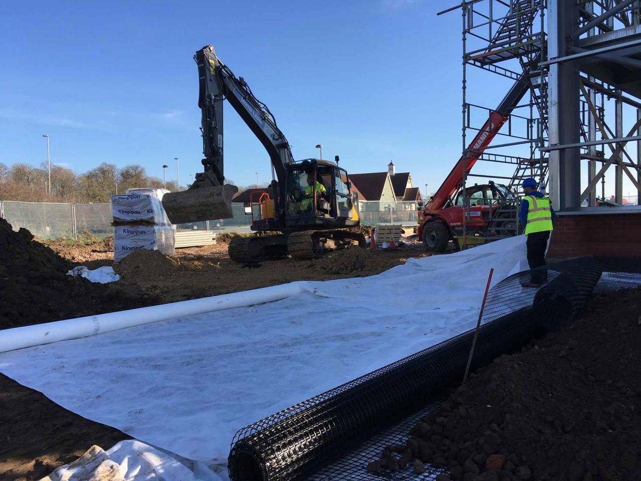 Code Fitness geotextile installation