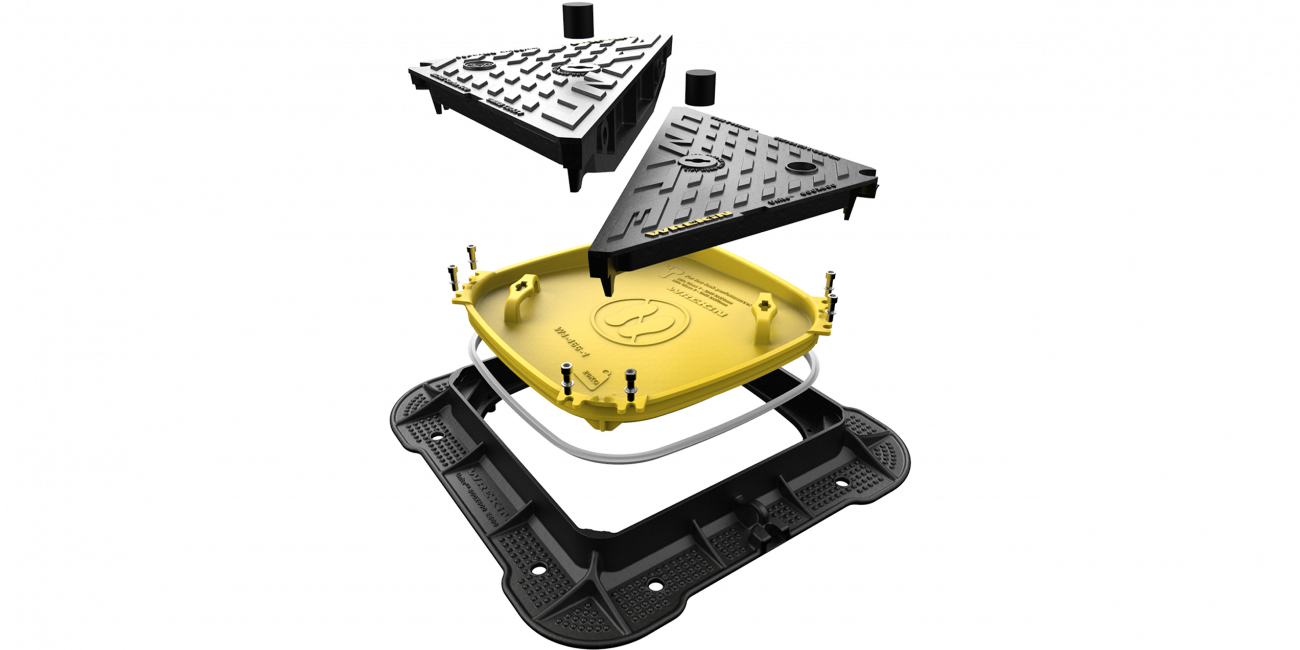 High pressure, no-leak sealing plate (yellow for illustrative purposes only)