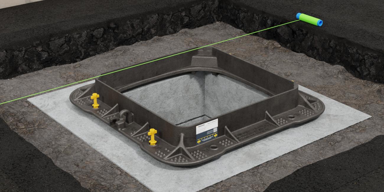 ScrewLift installation using string line to match surrounding level