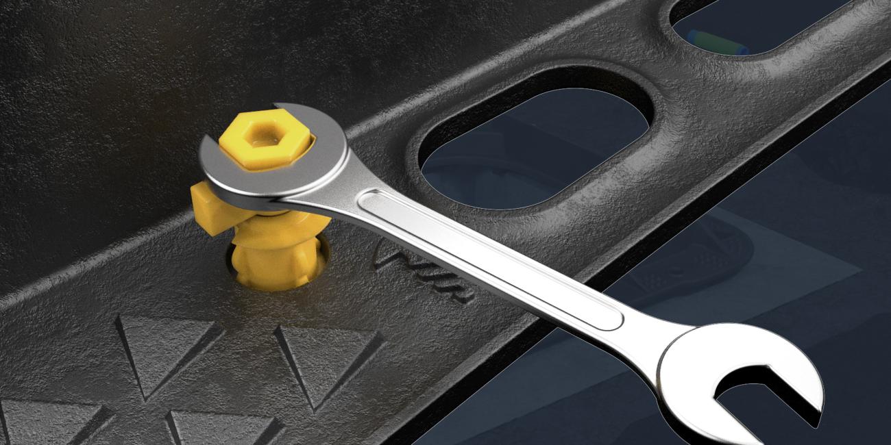 Using a spanner to raise a frame