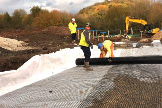 Wrekin E'GRID geogrid installation