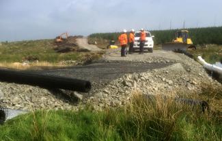 Cumnock SWS power line upgrade haul road installation