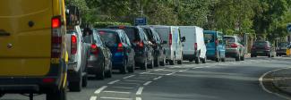 Traffic on a busy London road