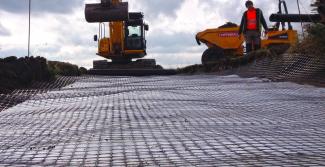 SX Composite geogrid installation