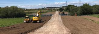 Geosynthetics being used on construction project