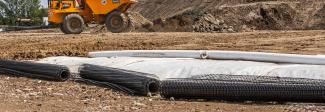 Geogrids being installed at Norwich North Recycling Centre