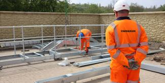 Tailored steel frame being built