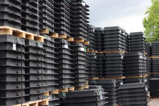 Wrekin manhole covers stacked