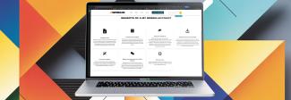 Abstract background with a laptop