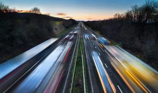 A busy highway road