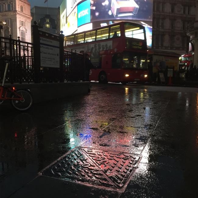 Unite manhole cover installed at Picadilly Circus