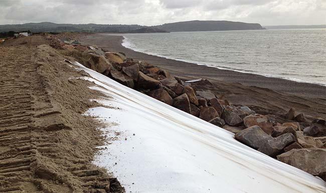 MultiTrack NW being installed against sea wall