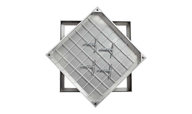 Aluminium recessed cover - render