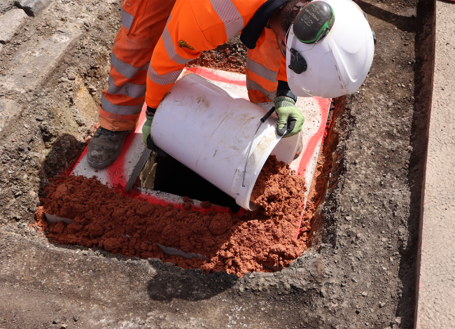 Unipak being poured