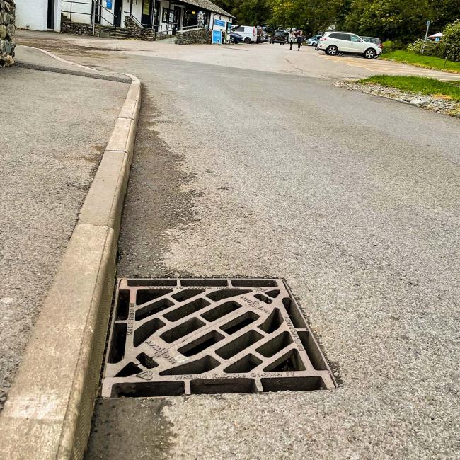 Highway Gully Grate installed in a road