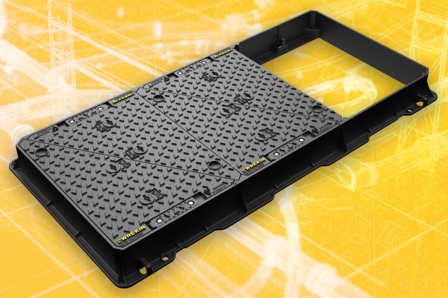 Pulse mahole cover on a yellow background